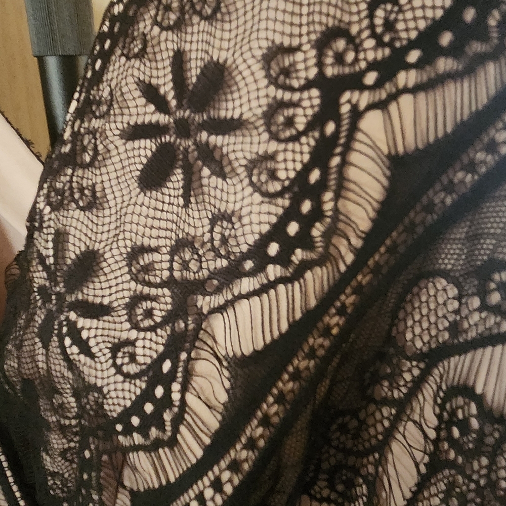 Dressbarn Elegant Black and Tan Backless Dress - Picture 4 of 6